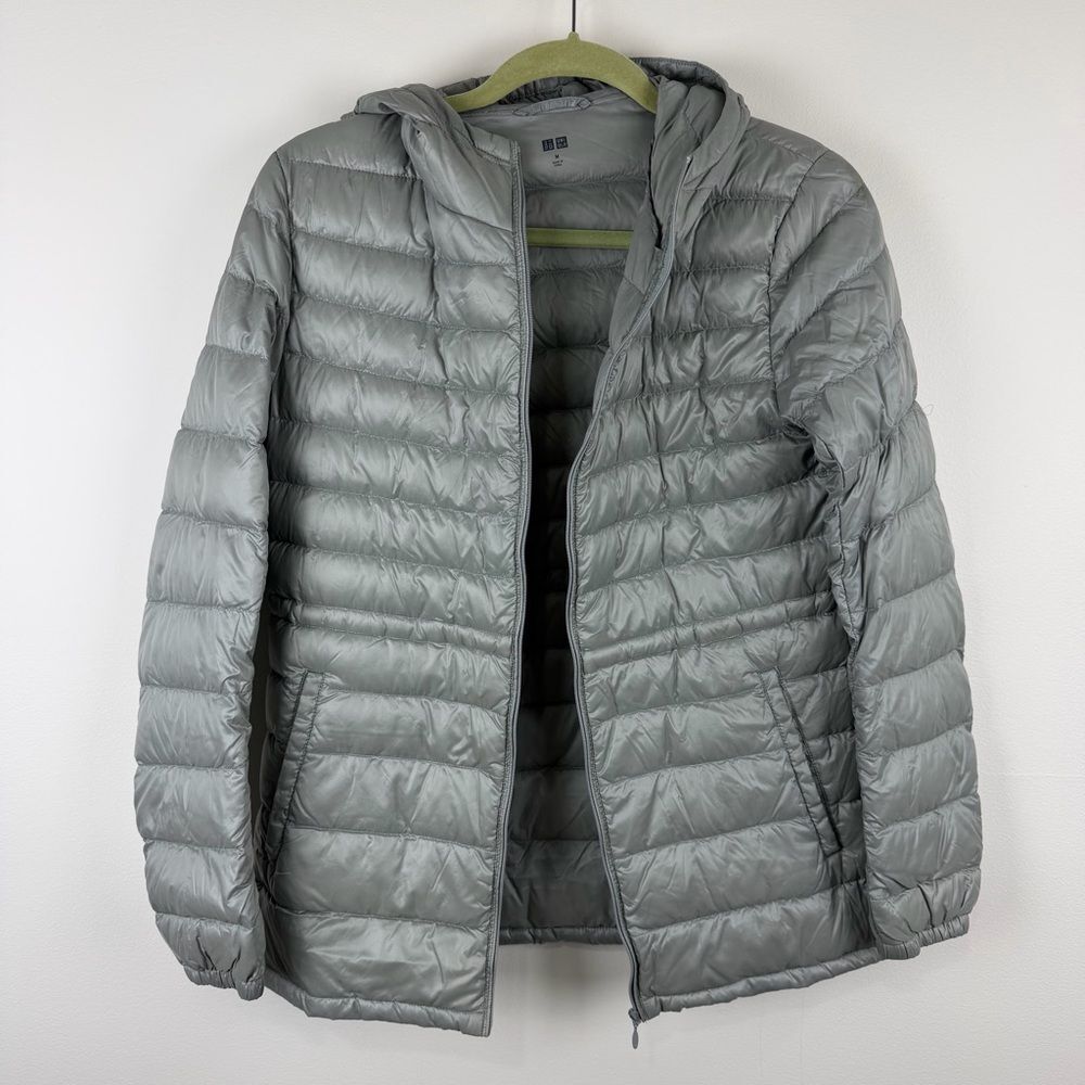 Uniqlo Packable Down Gray Puffer Jacket sz M